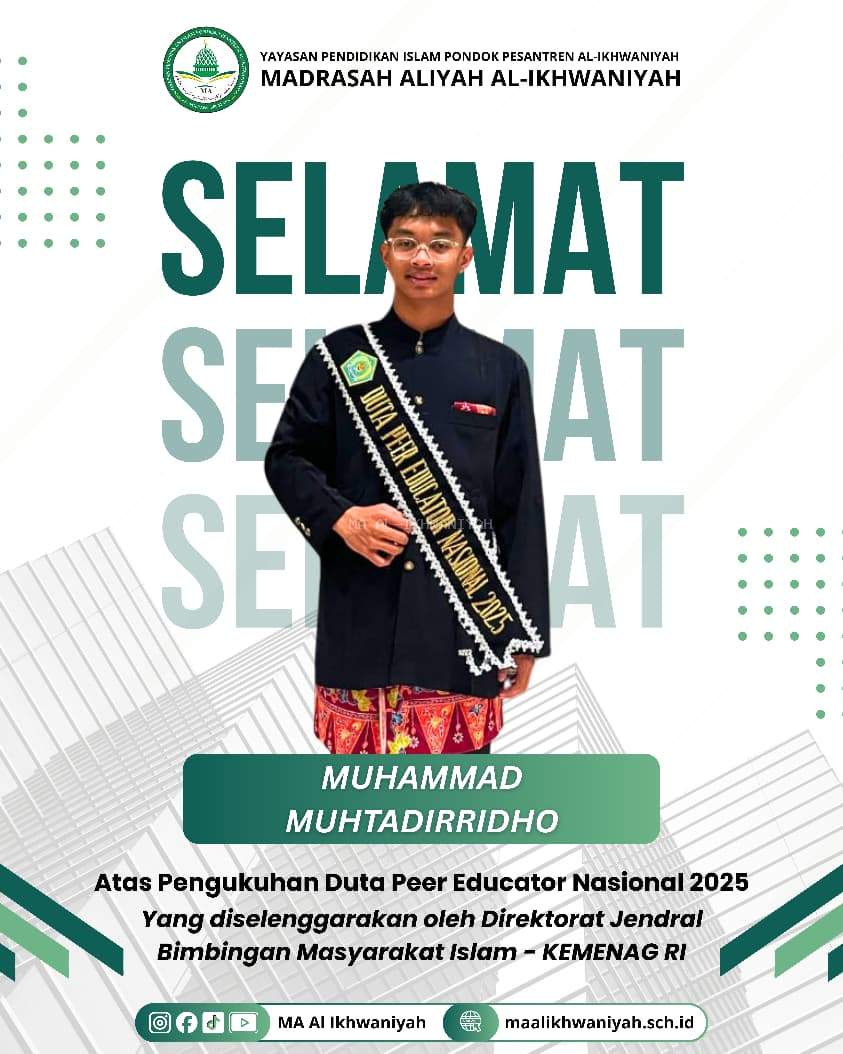 Resmi Dikukuhkan, Siswa MA Al Ikhwaniyah Jadi Duta Nasional Peer Educator di Jakarta